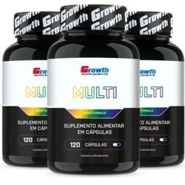 Imagem de Multivitaminico 120 Cápsulas Growth Supplements Kit 3 Potes