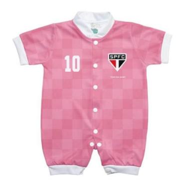 Imagem de Macacão Bebê São Paulo Rosa Manga Curta - Torcida Baby, P