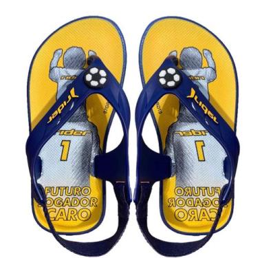 Imagem de Chinelo Infantil Masculino Rider Kids Elástico 12219, 19, Azul amarelo