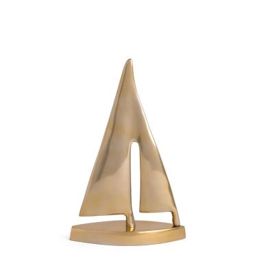 Imagem de Escultura Decorativa Barco em Metal Dourado 32,5cm 22002 Mart