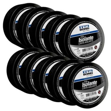 Imagem de Fita Isolante Tekbond 19 mm x 10 m  Pacote com 10 Rolos Ideal para Pro