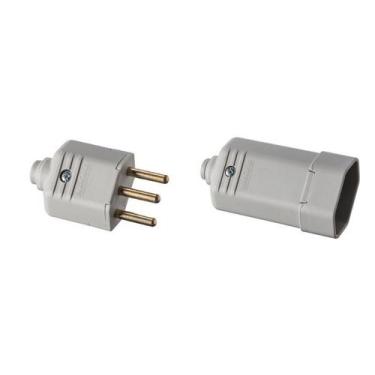 Imagem de 20 pino plug macho + femea 2p+t ou 2p 10a cinza  margirius
