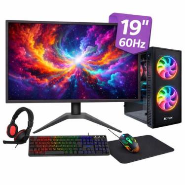 Imagem de Computador Gamer Ryzen 5 5600 GPU GT730 RAM 16GB SSD 256GB + Monitor 1