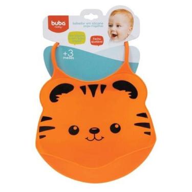 Imagem de Babador Silicone Pega Migalha Tigre Laranja 09732 - Buba