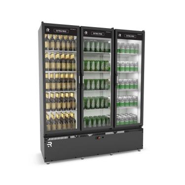 Imagem de Expositor Refrigerado Auto Serviço Vanguard Extra Frio ASVEF3PPB 3 Portas -5 ºC Preto e Branco 220V Refrimate
