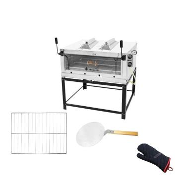 Imagem de Forno a Gás Industrial Venâncio Infra Roma Firiv110 em Aço Inox com Grade Extra Luva Térmica e Pá Inox