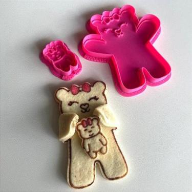Imagem de Cortador e Marcador Mamãe Ursa Abraço - D251242 - Ideal para Massas e 