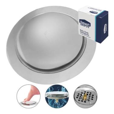 Imagem de Ralo Click Metal REDONDO CROMADO 15cm Smart DEPOT