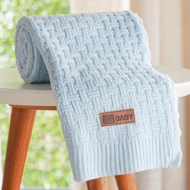Imagem de Manta Tricot Bebê Super Macia 75x100cm Bene Casa Azul