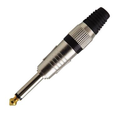 Imagem de Plug P10 Mono Preto Profissional Niquel Metalico Ponta Gold