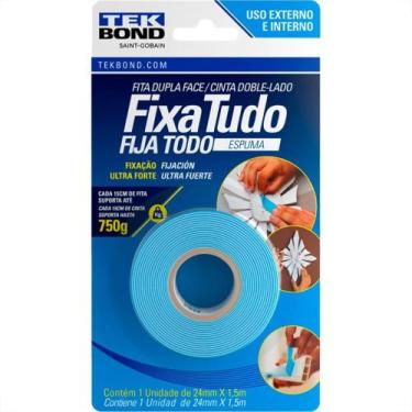 Imagem de Fita Dupla Face Tekbond Fixa Tudo Espuma 24Mm X 1,5M - 750G