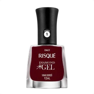 Imagem de Esmalte Risqué Diamond Gel Vinho Bordô 9,5ml - Risque