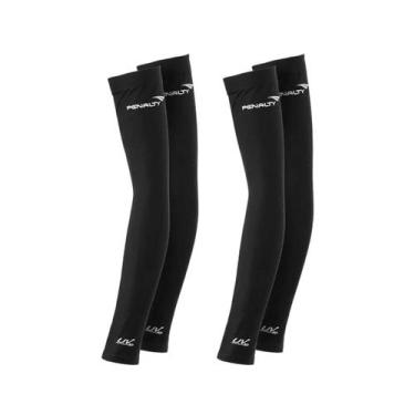 Imagem de Kit 2 Manguitos Penalty Esportivo Proteção UV50+, Preto, P