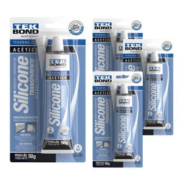 Imagem de 4 Unidades Silicone Acético Incolor 50g Tekbond