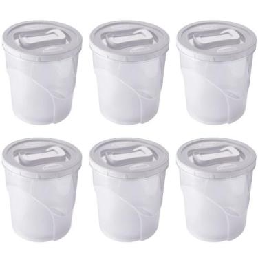 Imagem de Pote de plástico Clic rosca 7,6 litros branco com 6 unidades Plasutil 