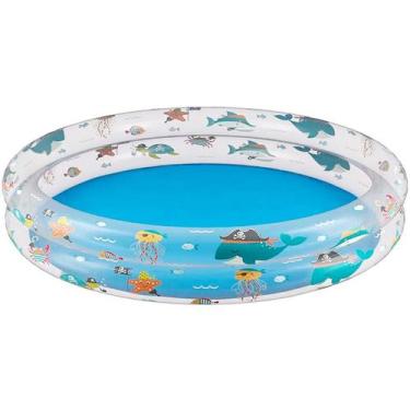 Imagem de Piscina infantil inflável com estampa marinha 120x20 180 litros - MOR