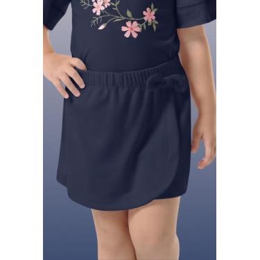 Imagem de Shorts Saia Menina Detalhe Laco Infantil Piquet Trick Nick, Marinho, 4