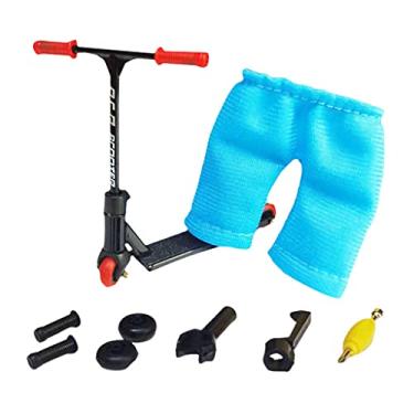 Imagem de 1/conjunto de mini patinete de dedo, duas rodas, movimento na ponta dos dedos, lembrancinhas de festa para treinamento de dedos, Natal, aniversário - preto