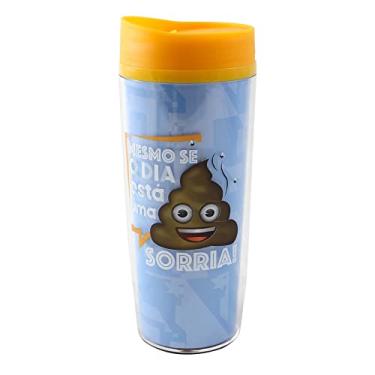 Imagem de Copo viagem emoji mesmo se o dia