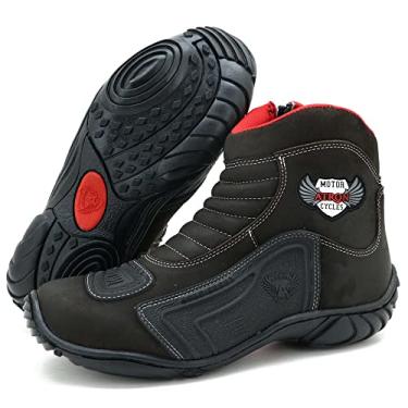 Imagem de BOTA MOTOCICLISTA 33AO46 COURO BORRACHA 283 KM CAFÉ Cor:Marrom;Tamanho:42