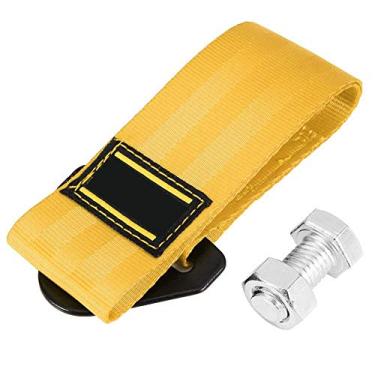 Imagem de KIMISS Corda de reboque de carro de alta resistência de 2 toneladas, gancho de para-choque traseiro dianteiro de 27,4 cm, correia de reboque de corrida com ganchos (amarelo)