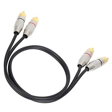 Imagem de Cabo de áudio do reprodutor, cabo estéreo 2RCA para 2RCA para dispositivos de áudio RCA(Preto, 2 metros)