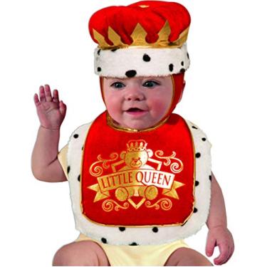 Imagem de Forum Novelties Conjunto de babador e coroa para meninas, Queen, tamanho único, Queen Size, One Size