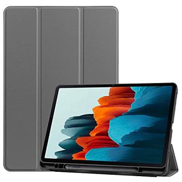 Imagem de Caso ultra slim Para SumSung Galaxy Tab S7 11 Polegada 2020 T870 / 875 Tablet Case Capa, Soft Tpu. Capa de proteção com auto vigília/sono Capa traseira da tabuleta (Color : Grey)