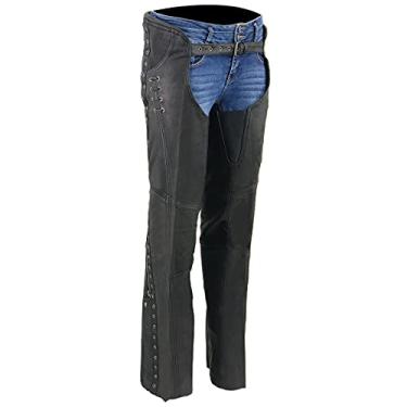 Imagem de Milwaukee Leather MLL6535 feminino preto leve, conjunto de calça de couro - GG
