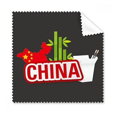 Imagem de China Mapa Bamboo Red China Town Pano de limpeza de óculos limpador de tela de telefone 5 peças