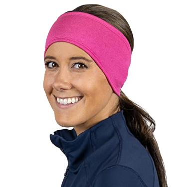 Imagem de TrailHeads Tiara feminina de rabo de cavalo – faixa de cabelo com absorção de umidade para corrida, inverno, treino – faixa atlética feminina – rosa urze
