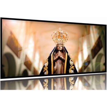 Imagem de Quadro Decorativo Escritório Nossa Senhora de Aparecida 130x60 Moldura Preta 2x2