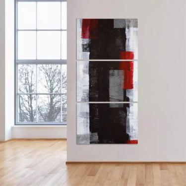 Imagem de Quadro Arte Abstrata Moderno Vertical 60x120 Tela Em Tecido
