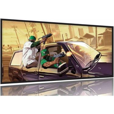 Imagem de Quadro decorativo GTA V Jogos 130x60 Moldura Preta 2x2