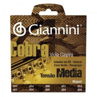 Imagem de Encordoamento Para Viola Caipira Gesvnm Cobra Aço Média Giannini