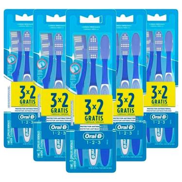 Imagem de Kit 5 Escova Dental Oral-b 123 Médio 40 Leve 3 Pague 2
