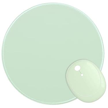 Imagem de Tapete de mouse Dapesuom com borda costurada Tapete de mouse com textura premium Base de borracha antiderrapante lavável Mousepad, muito fofo para escritório em casa laptop homens mulheres crianças, 8,7 x 8,7 polegadas, verde lago