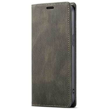 Imagem de GSYH Capa carteira para iPhone 13 Mini/13/13 Pro/13 Pro Max, capa flip de couro PU magnético com capa interna de TPU à prova de choque com bloqueio de RFID, marrom, 13pro 15,1 cm