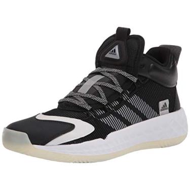 Imagem de adidas Tênis de basquete unissex Coll3ctiv3 2020 Mid, Preto/branco/preto, 6