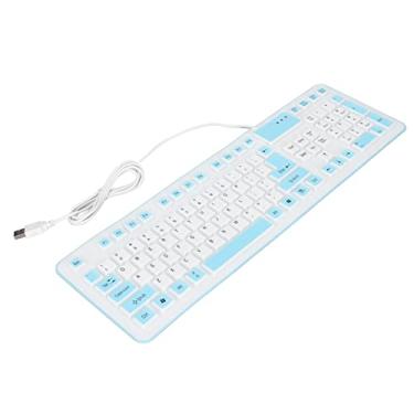 Imagem de Teclado de silicone dobrável, teclado à prova d'água à prova d'água à prova de poeira para PC