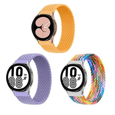 Imagem de ALMNVO 3 pacotes 22mm elástica Solo Loop Nylon Pulseiras para Samsung Galaxy Watch Band 46mm/3 45mm/Gear S3 Classic/S3 Frontier Bandas,Trançada Replacement Sport Wristbands,22mm-L