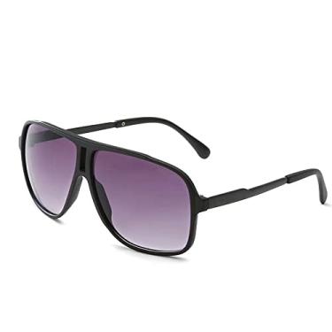 Imagem de Óculos de sol masculino unissex tendências design vintage retrô esportes ao ar livre condução óculos de armação grande, preto, china