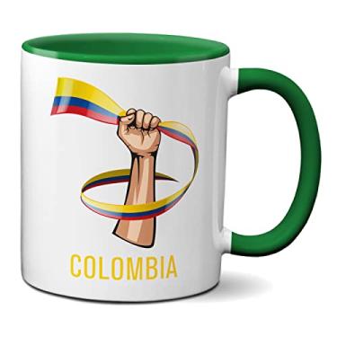 Imagem de Caneca Colombia Bandeira e Luta Resistência Colombiana (Verde)