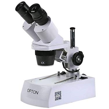 Imagem de OPTON Microscópio Estereoscópico Binocular, Aumento 20X, 40X e 80X, Metal, Prata, LED
