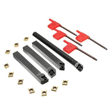 Imagem de Tingpai Suporte de fer menta de torneamento de torno 4PCS + pastilhas de metal duro C T09T304 + chave T15