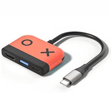 Imagem de Adaptador AV multiportas USB C com saída HDMI 4K porta USB 3.0 e porta de carregamento USB-C compatível com MacBook Pro M1/16-20 Air M1/18-20 Ipad Pro iMac/Nintendo Switch e outros dispositivos USB C