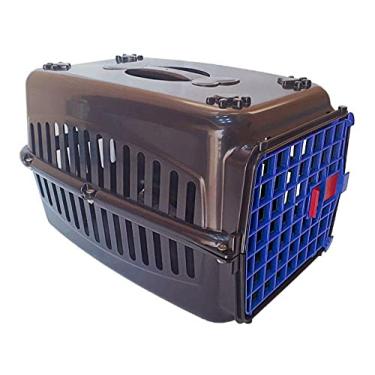 Imagem de Caixa De Transporte Cães/Gatos Nº1 Preta Com Porta Azul