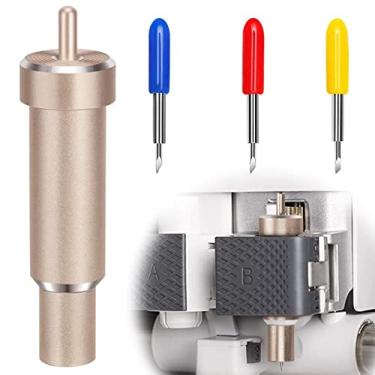 Imagem de Lâmina de corte profundo AB1 com mangueira 30/45/60 graus lâmina de ponta profunda afiada espuma aglomerado ferramenta de corte de couro para Explore 3/Air 2/One/Maker 3/Maker AB1 (dourado)