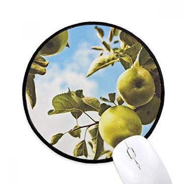 Imagem de DIYthinker Mouse pad de imagem de frutas temperadas frescas para mesa de escritório tapete redondo para computador