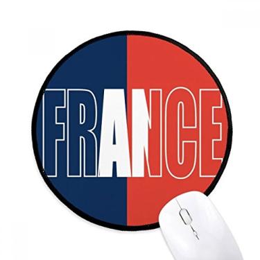 Imagem de Mouse pad com nome da bandeira do país da França para mesa de escritório tapete redondo para computador